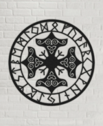 Vikings Symbol round metal wall art
