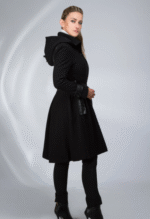 black gothic winter fit and flare coat