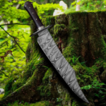 Damascus Steel Blade Bowie Knife