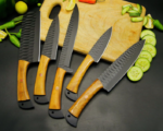 Handmade Black Coated Chef Knife Set of 5 Pieces