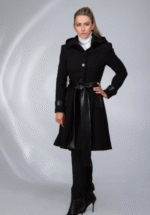 black gothic winter fit and flare coat