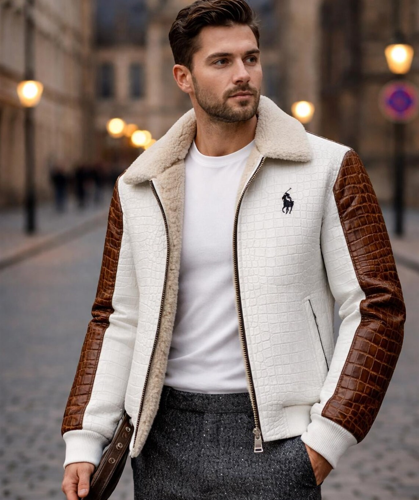 Men’s Polo Leather Jacket