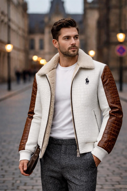 Men’s Polo Leather Jacket