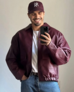 Burgundy leather jacket
