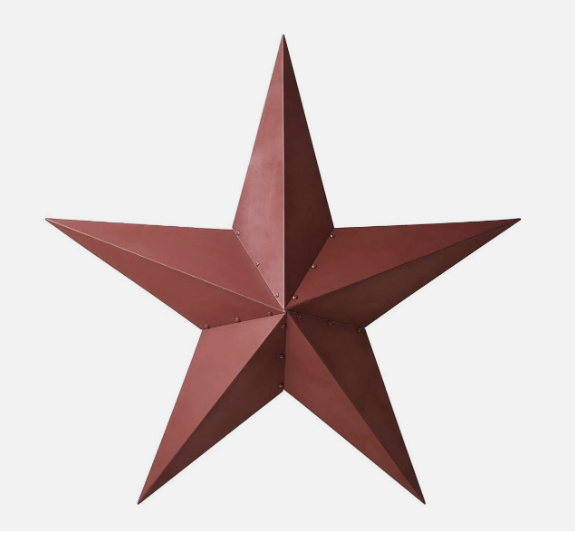 48” Galvanized Hanging Star in Burgundy