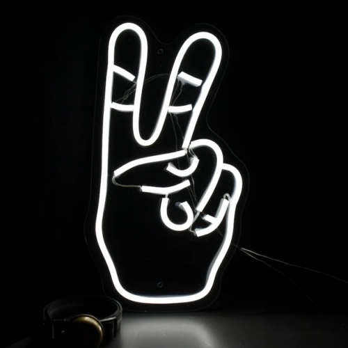 Peace Fingers LED Neon Sign