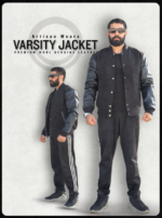 Black Leather Letterman Jacket