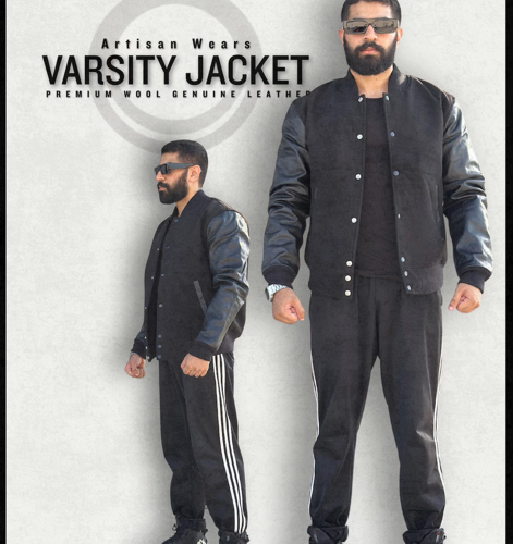 Black Leather Letterman Jacket