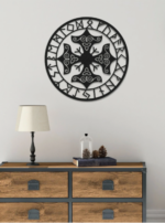 Vikings Symbol Round Metal Wall Art