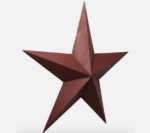 48” Galvanized Hanging Star in Burgundy