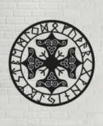 Vikings Symbol Round Metal Wall Art