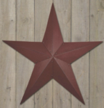 48” Galvanized Hanging Star in Burgundy