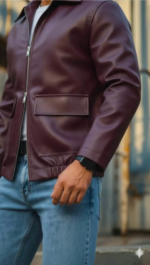 Burgundy leather jacket
