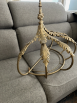 Gorgeous Metal Wall Decor Tester Bed Crown Princess Canopy in Gold Tone