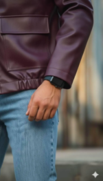 Burgundy leather jacket