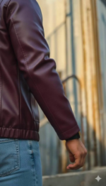 Burgundy leather jacket
