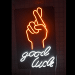 Good Luck Crossed Fingers LED Neon Sign