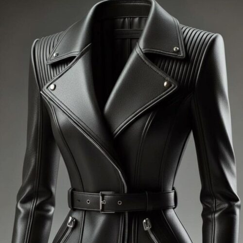 Women's Belted Moto Jacket