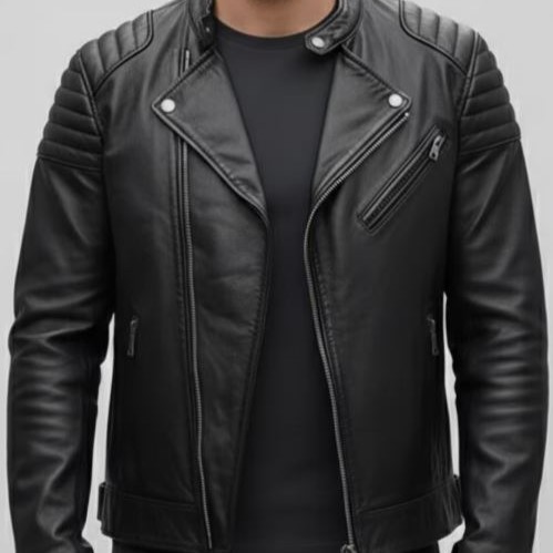 Black Biker Leather Jacket
