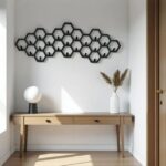 Black metal hexagon wall hooks