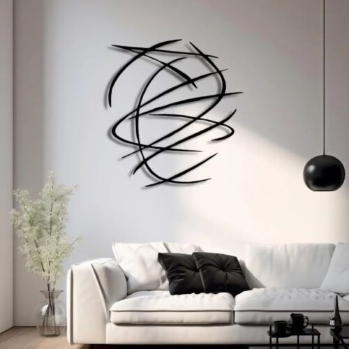 Abstract Line Metal Wall Art