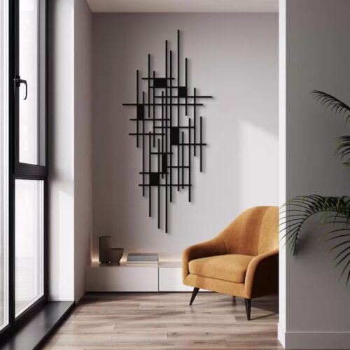 Geometric Mid-Century Metal Wall Art