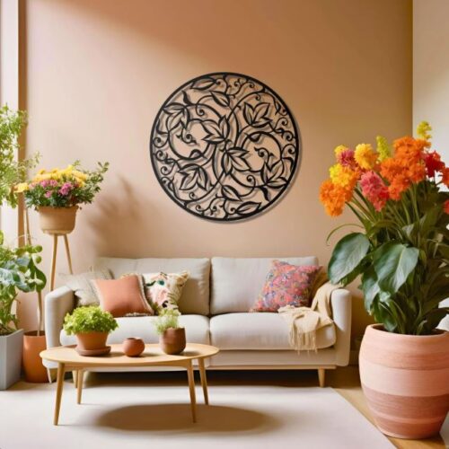 Round Leaf Metal Wall Art