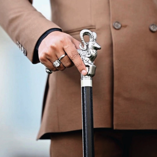 Markhor Antique Metal Walking Cane