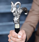 Markhor Antique Metal Walking Cane