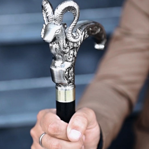 Markhor Antique Metal Walking Cane