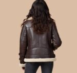 Women Brown Shearling Leather Jacket