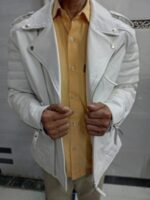 WHITE Leather Jacket