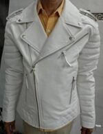 WHITE Leather Jacket