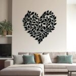 Metal Heart Leaf Wall Art