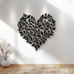 Metal Heart Leaf Wall Art