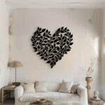 Metal Heart Leaf Wall Art