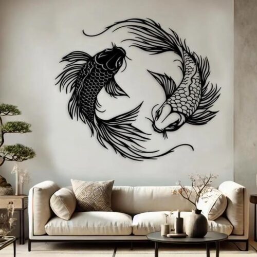 Koi Fish Metal Wall Art