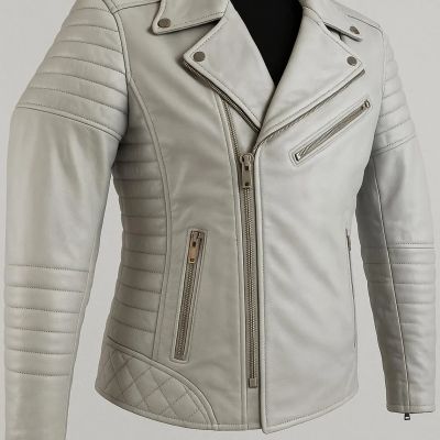 WHITE Leather Jacket