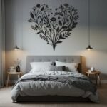 Heart Shaped Floral Metal Wall Art