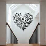 Heart Shaped Floral Metal Wall Art