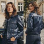 Handmade Navy Blue Leather Jacket