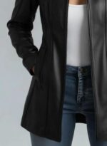 Leather Blazer Long Lapel Jacket