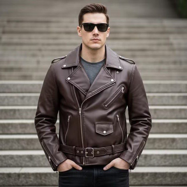 Unisex Biker Leather Jacket