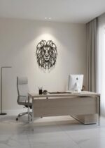 Laser Cut Lion Head Metal Wall Art