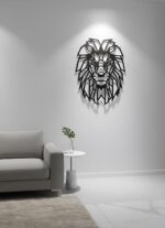 Laser Cut Lion Head Metal Wall Art