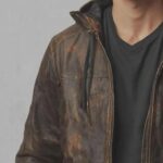 Men’s Vintage Distressed Brown Leather Jacket