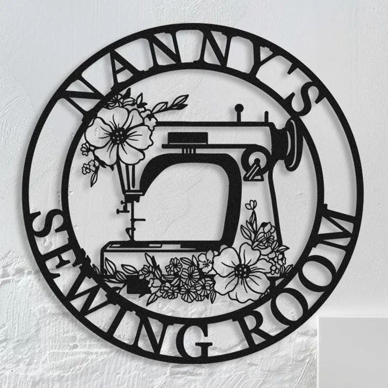 Metal Sewing Room Sign