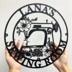 Metal Sewing Room Sign