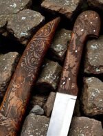 Hand Forged Deer Engraved Sword